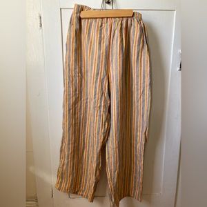Flax striped 100% linen pants size small